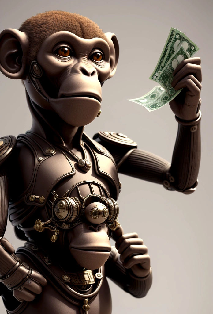 futuristic monkey with money