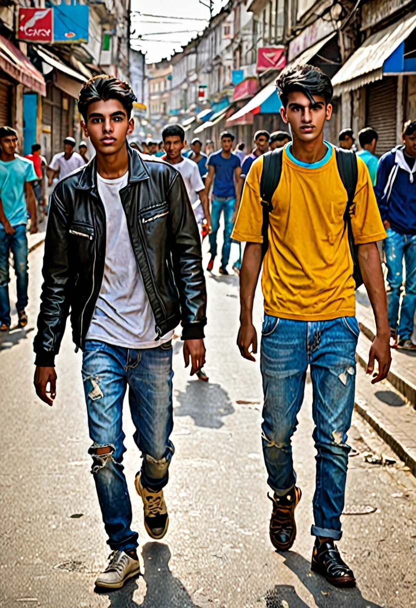 Youngmen distroy in street 