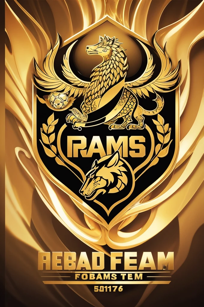 Golden football logo ,512×512(specifically animals),put "Real FC"(Team name)