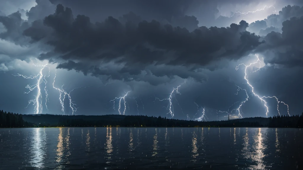 Heavy rain and thunder　