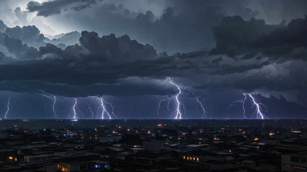 Heavy rain and thunder　