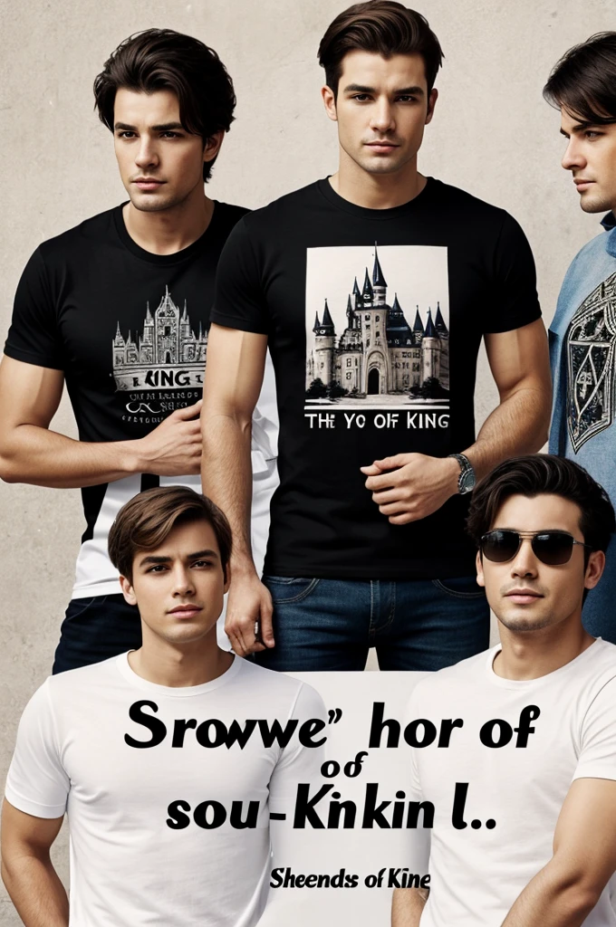 Draw 6 men that you have wearing t-shirts that have Castle of the King as their slogan