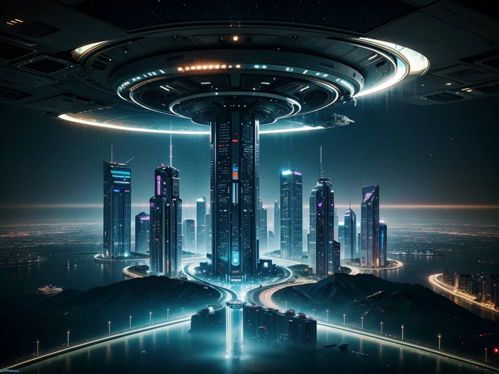 futuristic city, fantasy, 23rd century