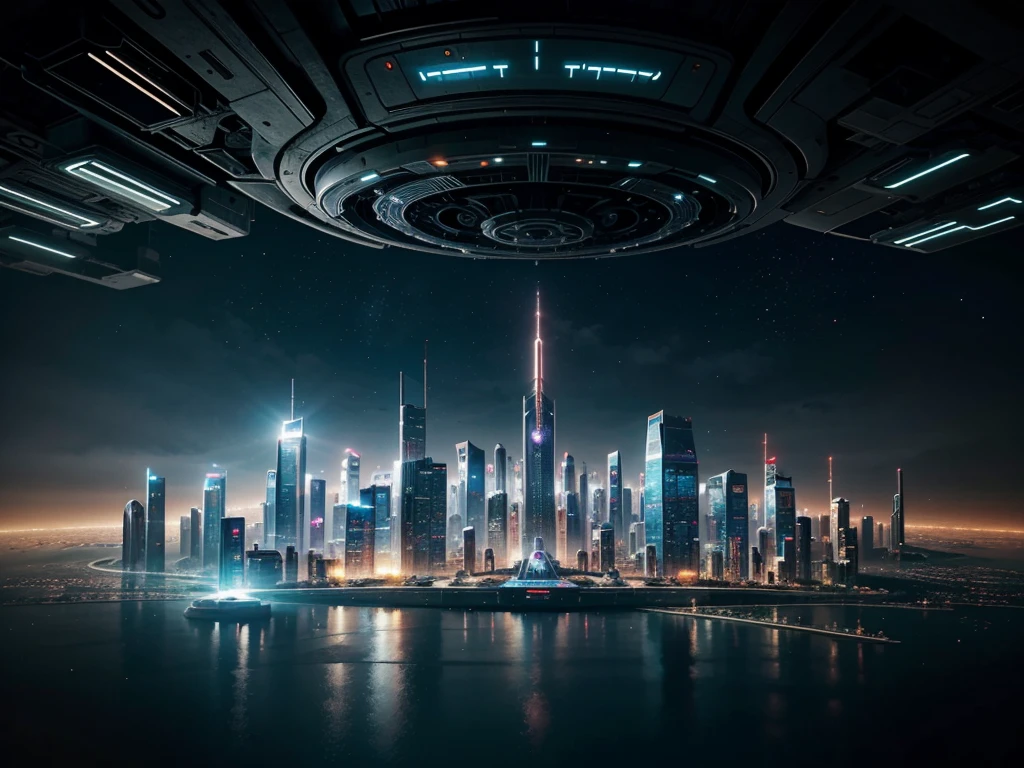 futuristic city, fantasy, 23rd century
