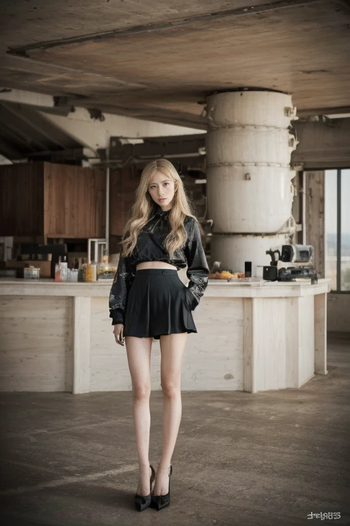 high resolution, best quality, Original Photography, Super Detail, (Delicate face), (Delicate eyes) ,blonde,At the launch site of the spacecraft, Huge starship,Huge spaceship,Long-range shooting,(((Two people standing:1.2))),Korean female star,fashion model,trial,intricate spacesuit,Glamorous_Full set of clothing, flow_skirt, Long legs,elegant_Jewelry, complex_decorate, spaceship in background,Huge drone in the sky