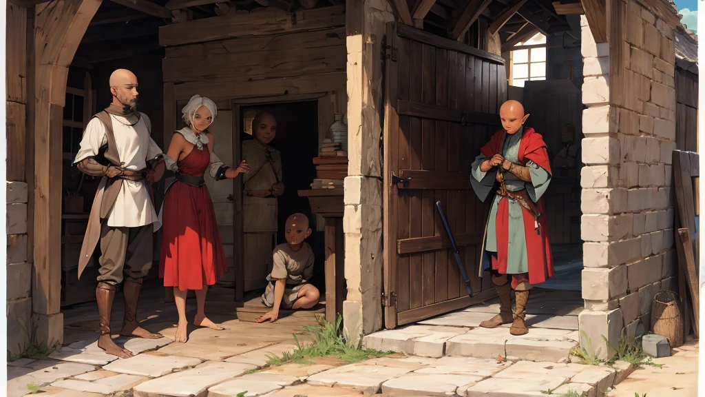medieval slavery, old bald slave