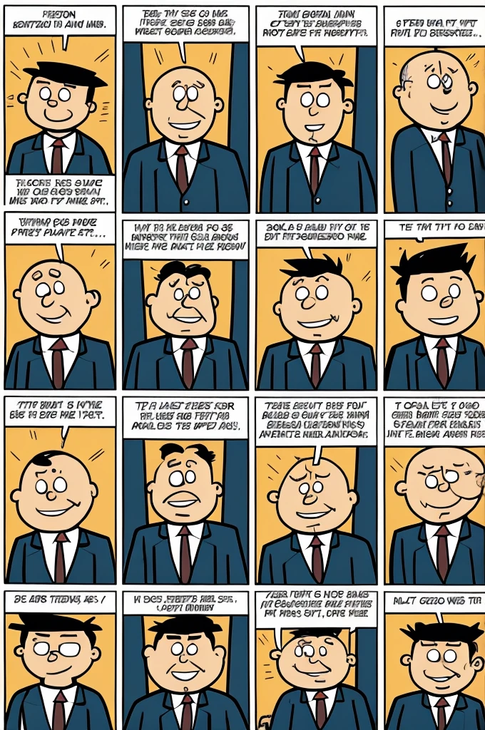 A comic strip about a lower-class person with at least 20 panels 