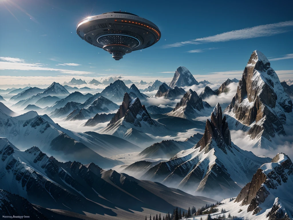 futuristic city, fantasy, 23rd century, mountains