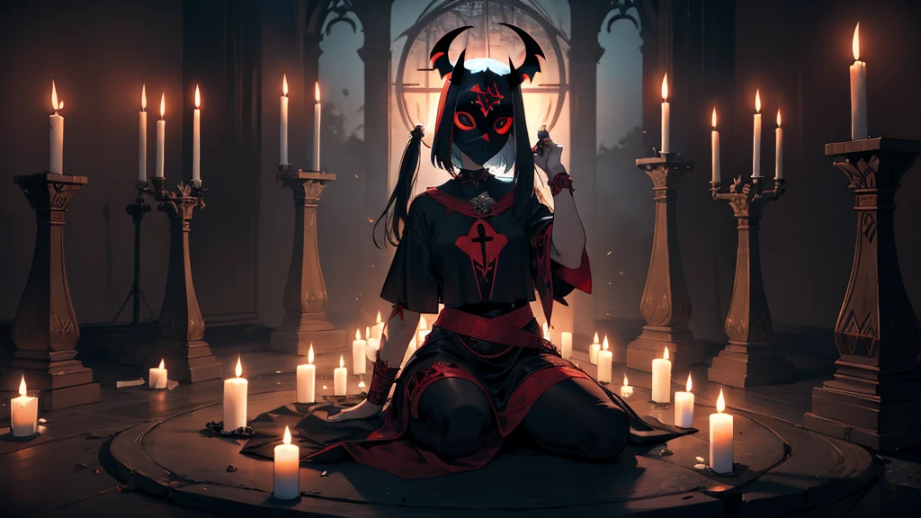 ritual satanic cult with mask