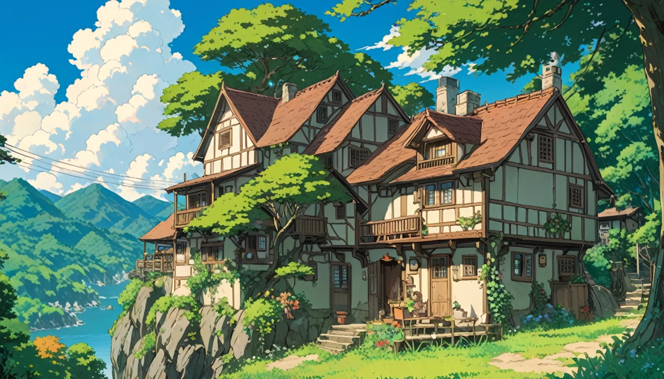 Studio Ghibli-style anime movies, Movie stills, Highest quality, masterpiece, Representative works, Official Art, Professional, Super intricate details, 8K