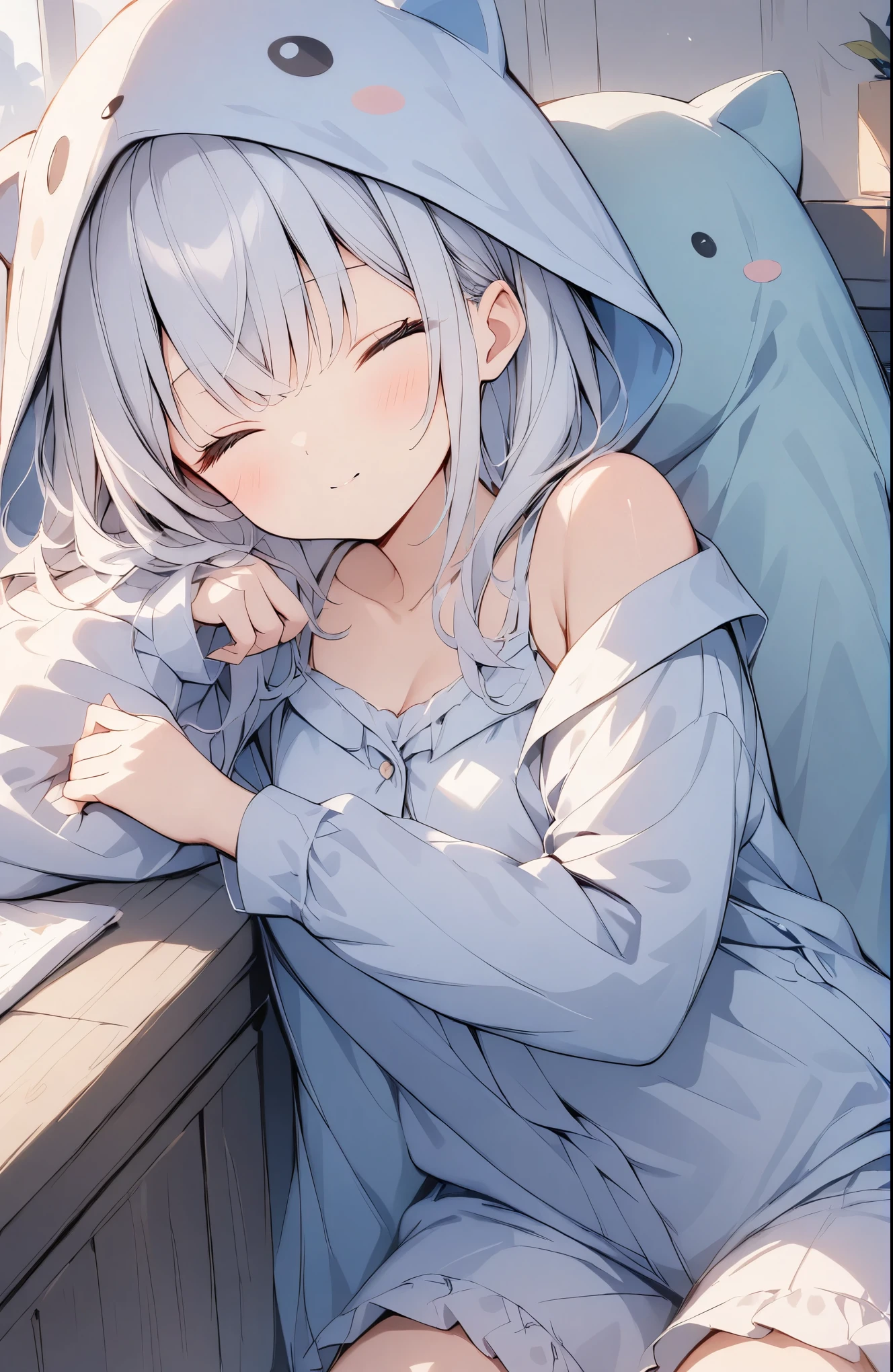 超High resolution, Attention to detail, high quality, High resolution, 最high quality, 4K, 8K, Awards、(Kigurumi Pajamas)、cute、sleeping face