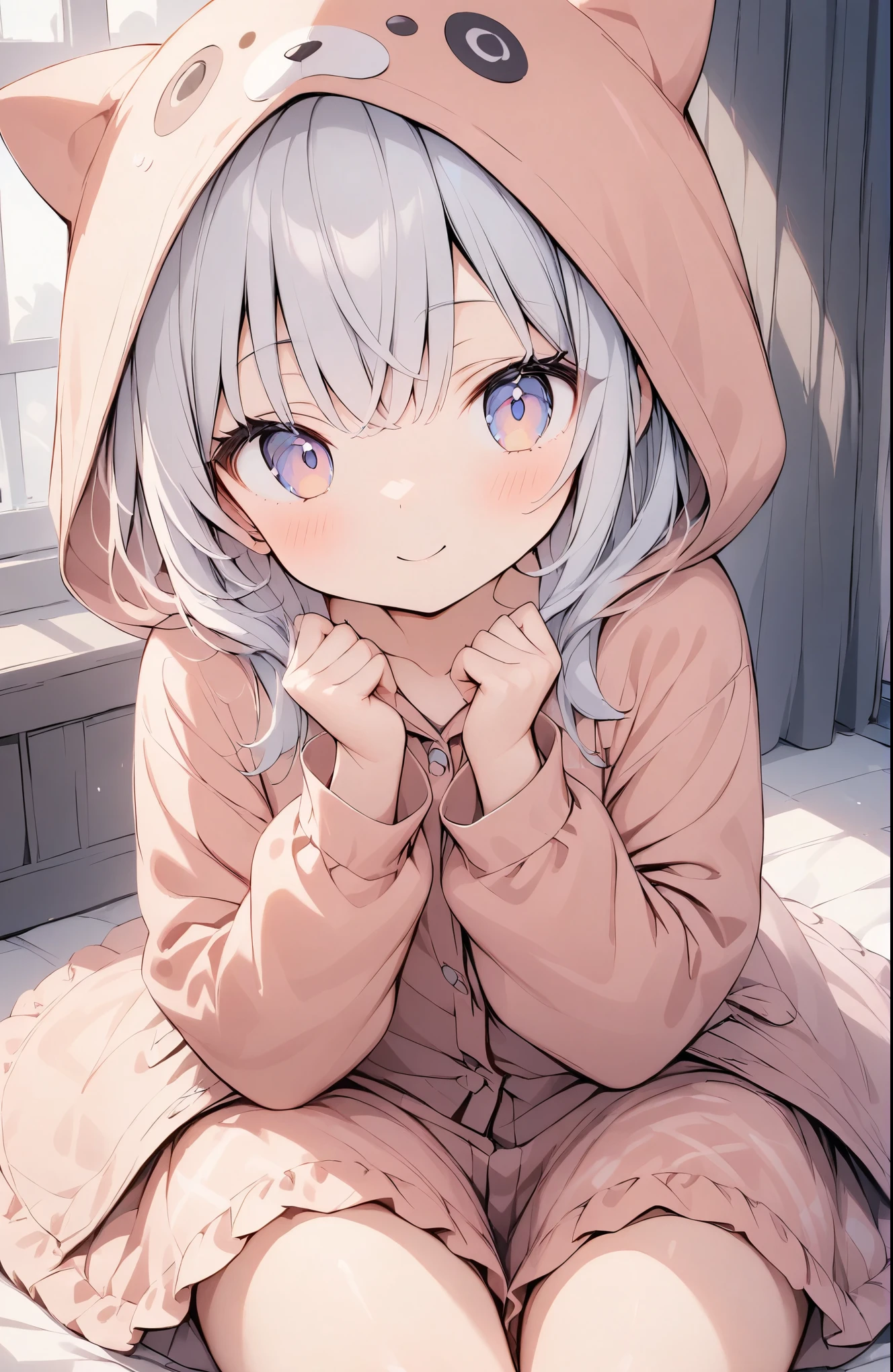 超High resolution, Attention to detail, high quality, High resolution, 最high quality, 4K, 8K, Awards、(Kigurumi Pajamas)、cute、眠い目を擦る