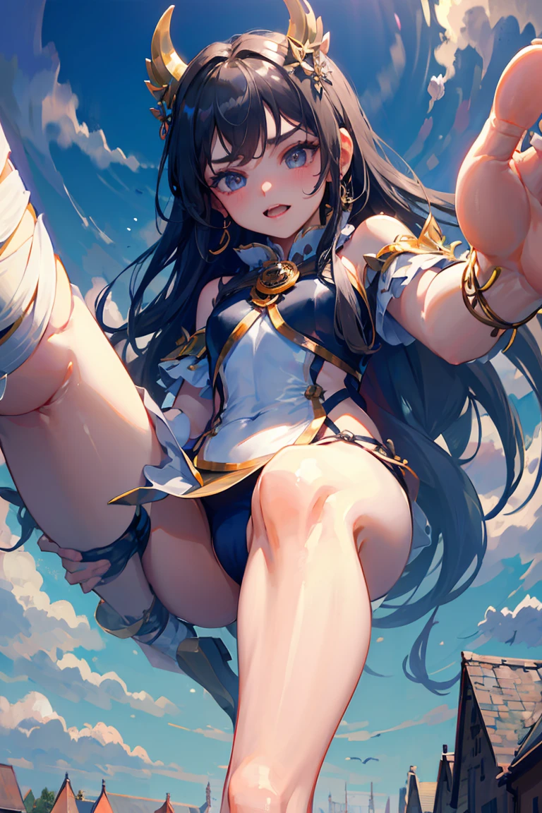 Giantess, goddess, tiny city