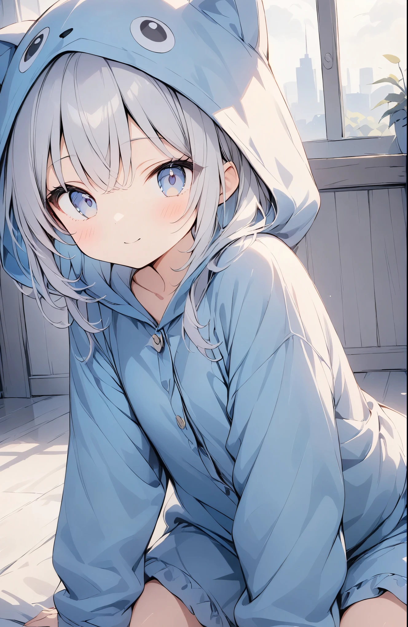 超High resolution, Attention to detail, high quality, High resolution, 最high quality, 4K, 8K, Awards、(Kigurumi Pajamas)、cute、眠い目を擦る