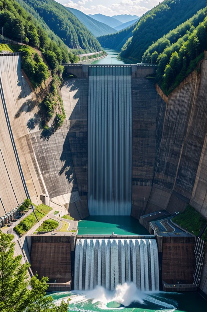 Photo of a beautiful mockup of a hydroelectric dam