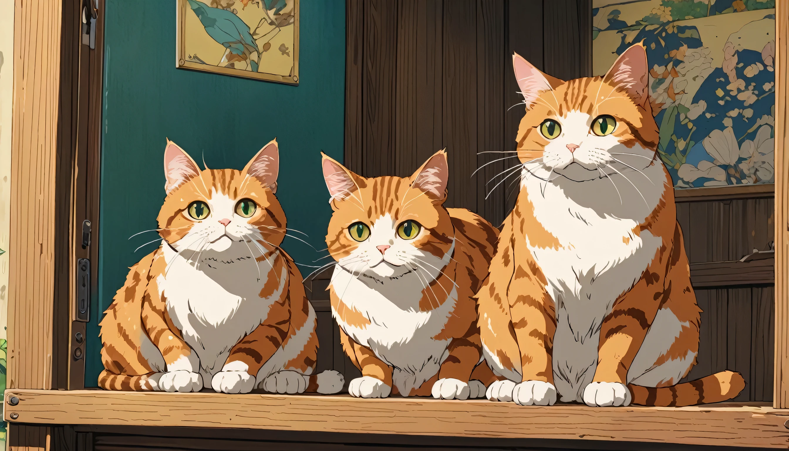 Studio Ghibli-style anime movies, Movie stills, Highest quality, masterpiece, Representative works, Official Art, Professional, Super intricate details, 8K,Cat