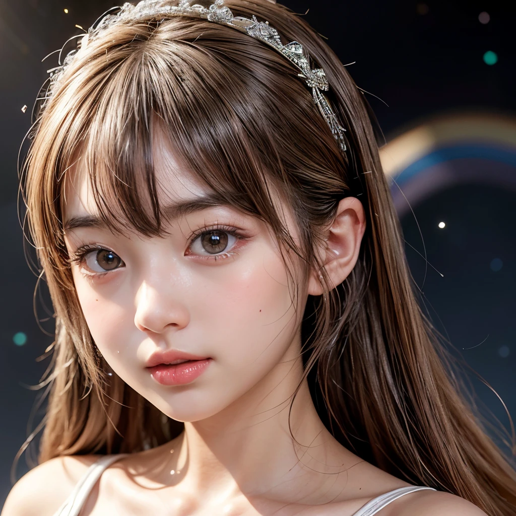 NSFW, 8k, High-level, absurd, masterpiece, best quality, primitive, very detailed CG, very detailed wallpaper, perfect lighting, Extremely detailed (((The personifying " Mario Monteiro " as a ))), MysticSight, Tyndall effect, Tyndall scattering, Studio gray background with (many Dazzling RainbowColor particles BokeH:1.28), (RoundlyButts, ThighGap), (Exposed:0.4), (Assfocus with looking ahead), BREAK (NOGIZAKA face variations) Extremely Detailed very KAWAII face variations, perfect anatomy, Childish, captivating gaze, elaborate detailed Eyes with (sparkling highlights:1.28), long eyelashes、Glossy RED Lips with beautiful details, Coquettish tongue, Rosy cheeks, Radiant PearlSkin with clear transparency . { (Dynamic LifeLike expressions:1.4) | :d) }, (large eyes:-1) .