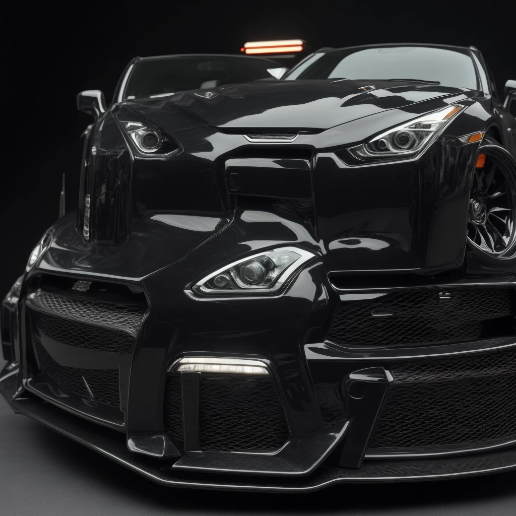 ((Best Quality)), ((Masterpiece)), (detailed), just one nissan gtr r33, With black background
