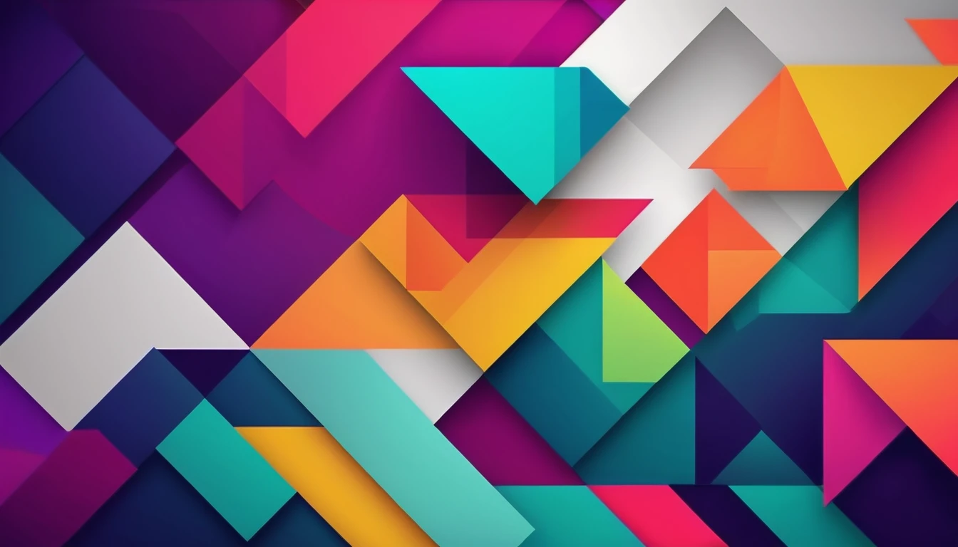 create an abstract geometric background with a modern color palette for a technology conference. 4K, ultra HD