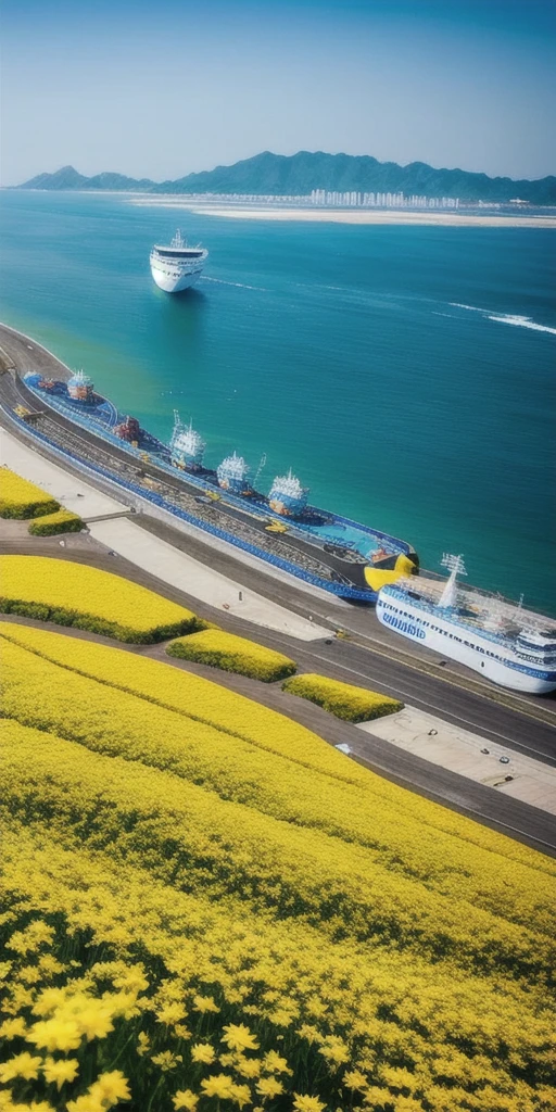 The southern coast of South Korea on a sunny spring day. Introduces players to the calm and serene environment of the port, with the Sewol ferry ready to set sail for Jeju Island.