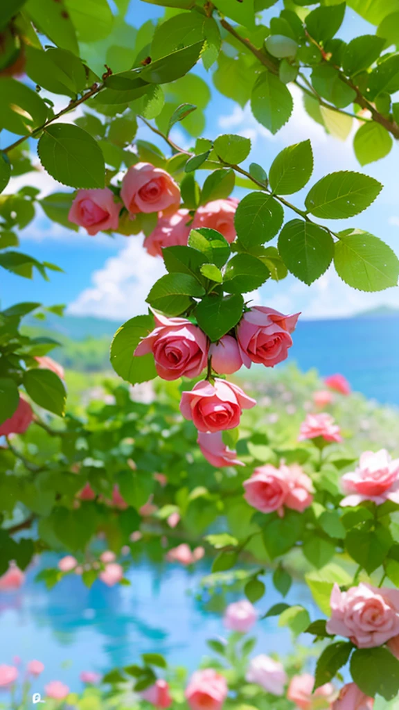 Landscape, vibrant rose, beautiful scenery, rich in color, high-definition photography, realistic nature, HD 4K.