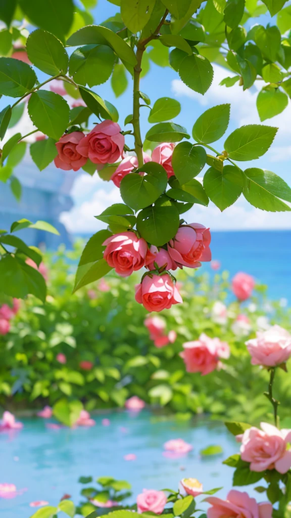 Landscape, vibrant rose, beautiful scenery, rich in color, high-definition photography, realistic nature, HD 4K.