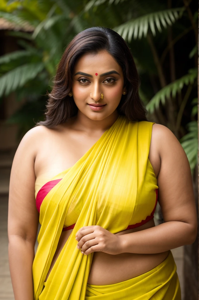 Foto RAW, photorealistic, photography, full body shot, master shot, perfect eyes, goddess like beauty, pierced eyes, perfect thick chubby mallu Desi aunty bhabhi, Wearing a Stanapatta, a chest-band.Saree model, model Photography, Indian saree shoot, Indian traditional wear advertising photography, traditional wear brand shoot, face of Indian actress Sonakshi Sinha, masterpiece, realistic, realism, incredible details, pleasure, photorealism, detailed skin, skin pores, high contrast, photorealistic Artstation 8k HD digital art trend of high definition and detailed realistic skin texture, ultra detail, realistic skin texture, armature, best quality, ultra high definition, (photorealistic:1.4),, high resolution, detail, raw photo, sweat, Re sharp, by Lee Jefferies Nikon D850 Film Stock Photo 4 Kodak Portra 400 Camera F1.6 Lens Rich Color Ultra Real Realistic Realistic Textures Dramatic Lighting Unreal Engine Trending at Art Station Cinestill 800,(pele altamente detalhada: 1.2), 8k UHD, DSLR, soft-lighting, alta qualidade, grain of film, Fujifilm XT3,she didn't like to wear blouse or bra, she is happy to wear only saree, she hates blouse or bra, detailed hairy armpits, hyper realistic skin, skin pores, sweat, veins,