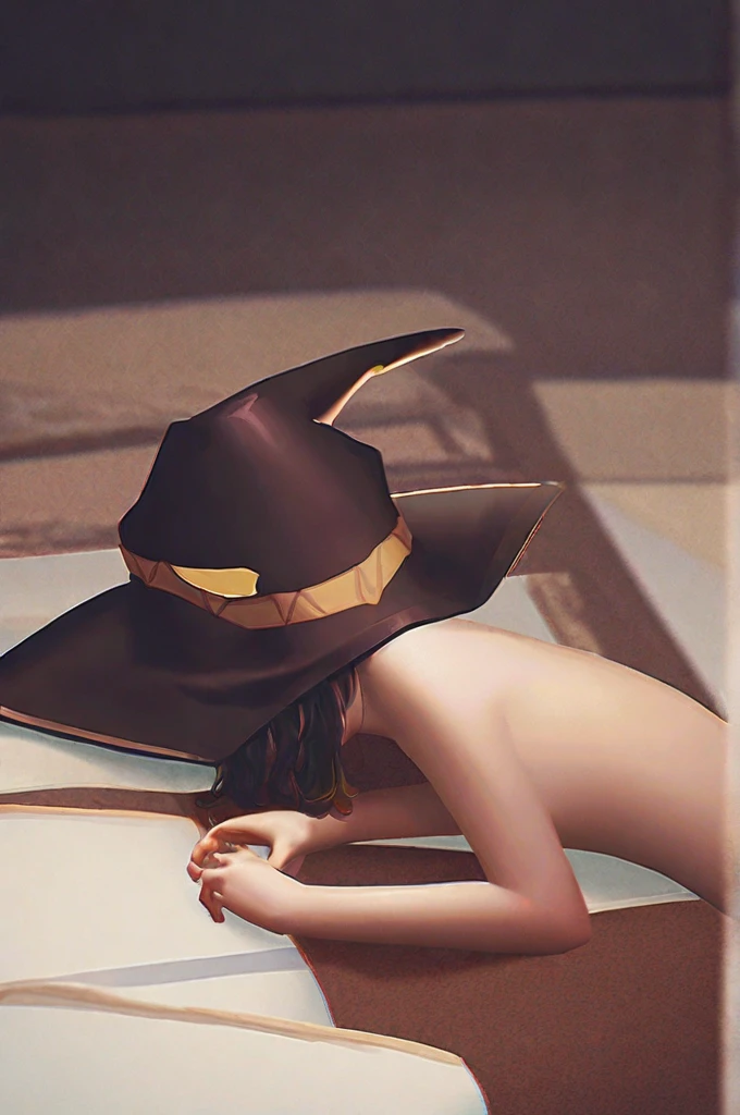 ((Лучшее качество)), ((шедевр)), (подробный), Megumin full-length naked fingering