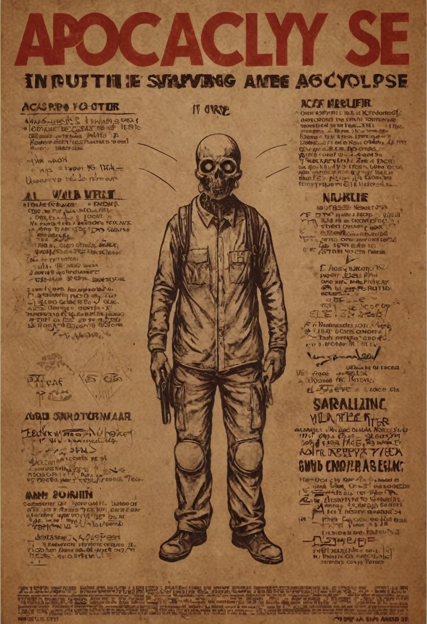 Poster with instructions for surviving the apocalypse