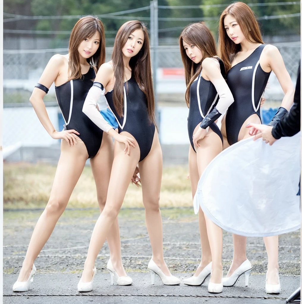 (japanese woman),(looking back),(skin tight:2.0),(camellia long sleeves leotard:1.4),((buttocks wrapped in leotard:1.5)),
(Costume with only one color:camelia1.5) ,
super tight fitting costume,
(best quality:1.3),
Raw photo,
high resolution,
perfect details,
professional photography,
professional lighting,
dark lighting,attractive full body image、movie writing、ray tracing method、Wearing riding boots、40 year old girl、group of women lined up、skinny gravure idol、(side shot)、Middle-aged gravure idol、very stupid、(from below:1.5),((scared))