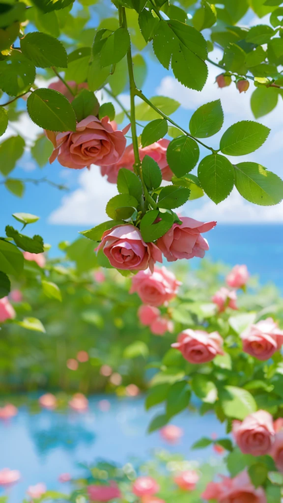 Landscape, vibrant rose, beautiful scenery, rich in color, high-definition photography, realistic nature, HD 4K.
