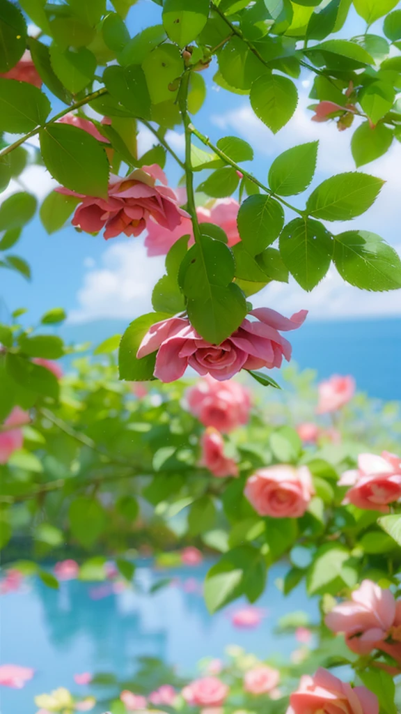 Landscape, vibrant rose, beautiful scenery, rich in color, high-definition photography, realistic nature, HD 4K.