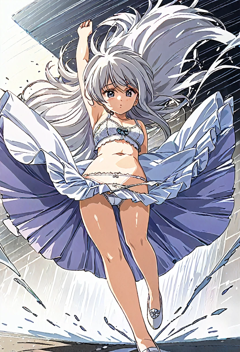 音無響子
Low - Angle、
Low - Angle、Long skirt、Hold down your skirt that is being blown up by the strong wind、Anime white panties in a strong wind、Crotch is visible
ローレグのパンツ、Color: White、
Crotch is visible、
、Lined、White lace lining、