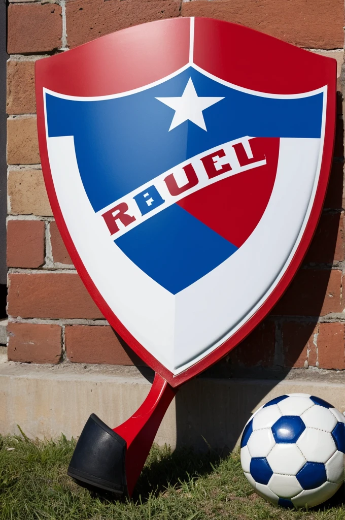 soccer team shield, blue, red and white, written "REAL TRICOLOR" with date 09/01/22