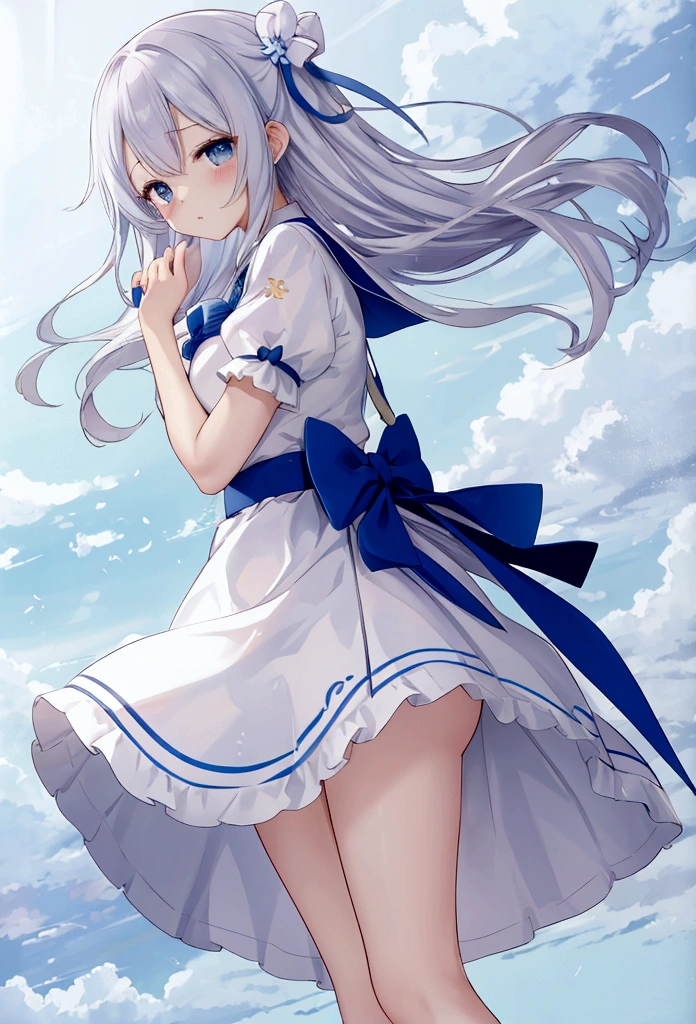 音無響子
Low - Angle、
Low - Angle、Long skirt、Hold down your skirt that is being blown up by the strong wind、Anime white panties in a strong wind、Crotch is visible
ローレグのパンツ、Color: White、
Crotch is visible、
、Lined、White lace lining、

