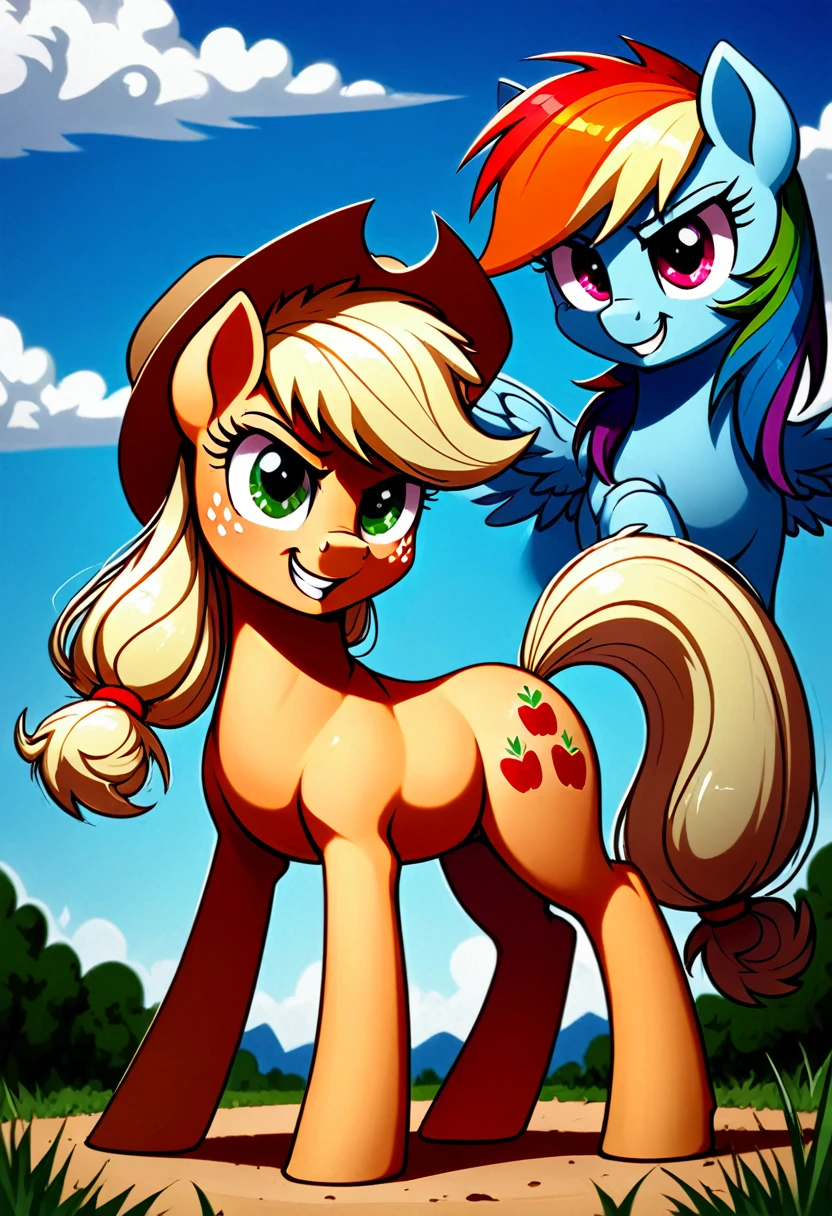 Mlp rainbow dash in and applejack