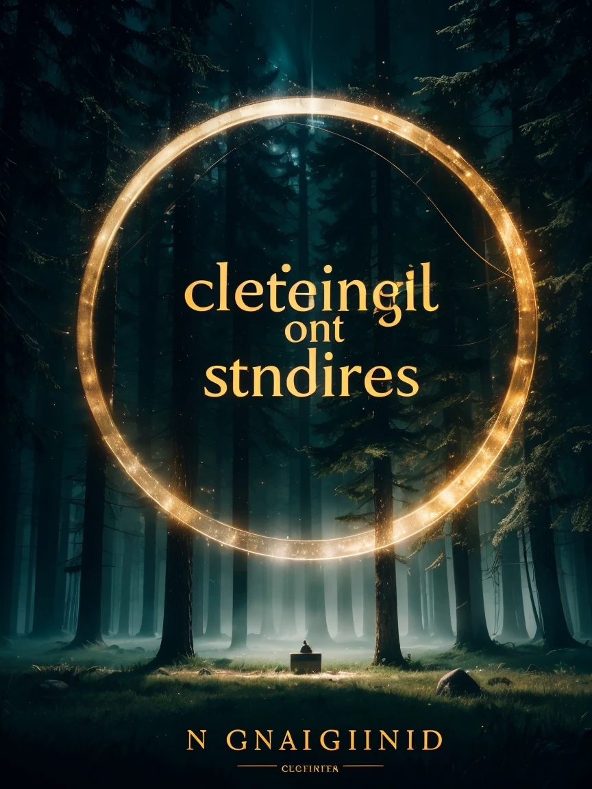 The banner features a misty forest background at night, with tall trees and a full moon partially hidden by clouds. In the center, in a silver gothic font, is the name "Nocturnal Echoes", just below in an elegant, smaller font. Surrounding the central text are subtle gold musical note icons and classical instrument silhouettes. In the bottom right corner, a highlighted phrase: , in a clear and legible font. The soft light effect illuminates the center of the banner, highlighting the text and creating a mysterious and captivating atmosphere.