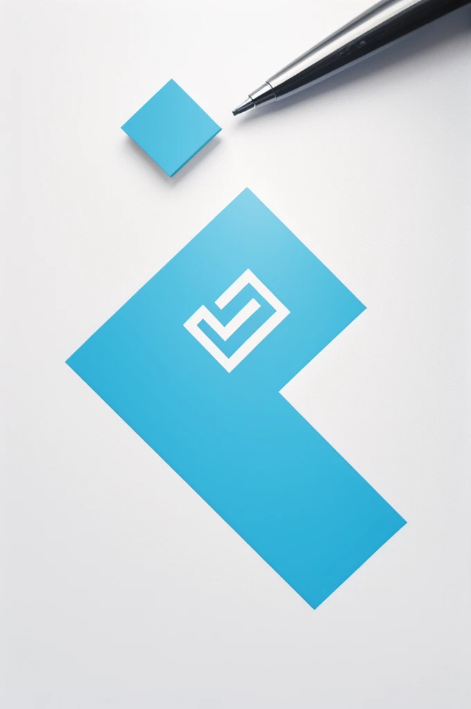 Your task is to create the logo of a minimalist bank on a white background which looks light blue.