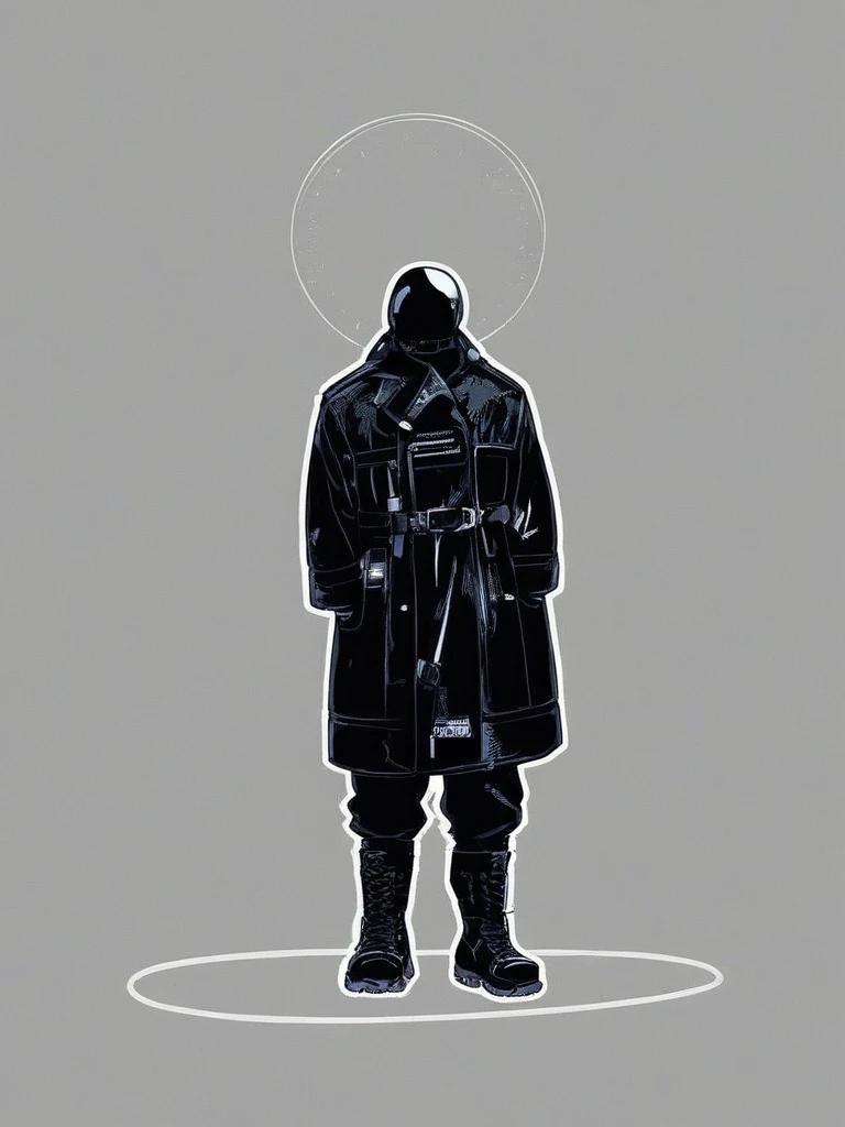 score_9, score_8_up, score_7_up, score_6_up, score_5_up, score_4_up, movie poster, full body, tall muscular man, 40 years old, detailed face, buzz cut, (black leather trenchcoat:1.2), (olive pants:1.2), black combat boots, (night:1.2), winter, snow, dark, industrial background, outline