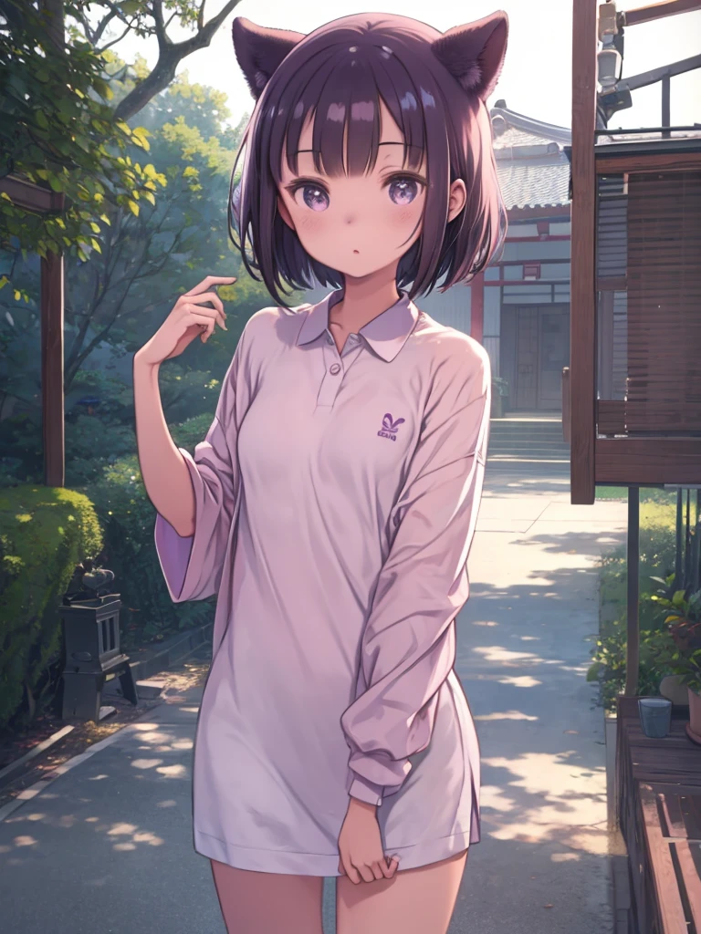 One Girl、Light magenta polo shirt, No bra, Lower Body, Japanese, Very short, No pubic hair, No pants