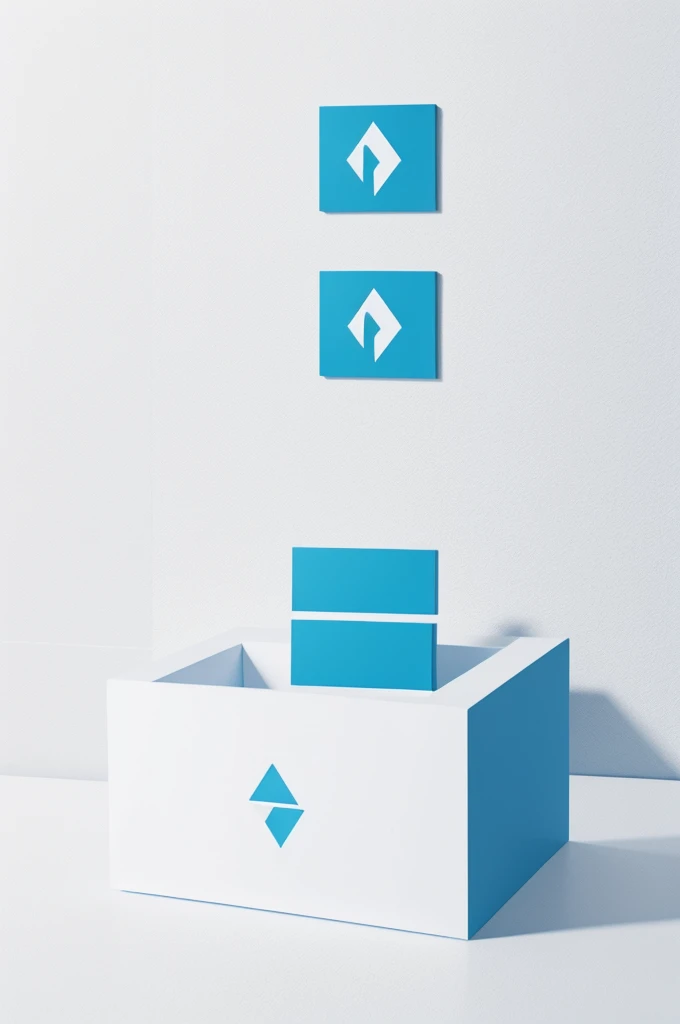 Your task is to create the logo of a minimalist bank on a white background which looks light blue.