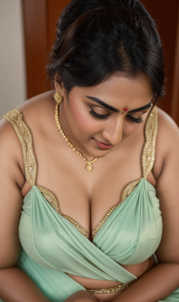 Foto RAW, photorealistic, photography, full body shot, master shot, perfect eyes, goddess like beauty, pierced eyes, perfect thick chubby mallu Desi aunty bhabhi, Wearing a Stanapatta, a chest-band.Saree model, model Photography, Indian saree shoot, Indian traditional wear advertising photography, traditional wear brand shoot, face of Indian actress Sonakshi Sinha, masterpiece, realistic, realism, incredible details,  pleasure, photorealism, detailed skin, skin pores, high contrast, photorealistic Artstation 8k HD digital art trend of high definition and detailed realistic skin texture, ultra detail, realistic skin texture, armature, best quality, ultra high definition, (photorealistic:1.4),, high resolution, detail, raw photo, sweat, Re sharp, by Lee Jefferies Nikon D850 Film Stock Photo 4 Kodak Portra 400 Camera F1.6 Lens Rich Color Ultra Real Realistic Realistic Textures Dramatic Lighting Unreal Engine Trending at Art Station Cinestill 800,(pele altamente detalhada: 1.2), 8k UHD, DSLR, soft-lighting, alta qualidade, grain of film, Fujifilm XT3,she didn't like to wear blouse or bra, she is happy to wear only saree, she hates blouse or bra, detailed hairy armpits, hyper realistic skin, skin pores, sweat, veins, 