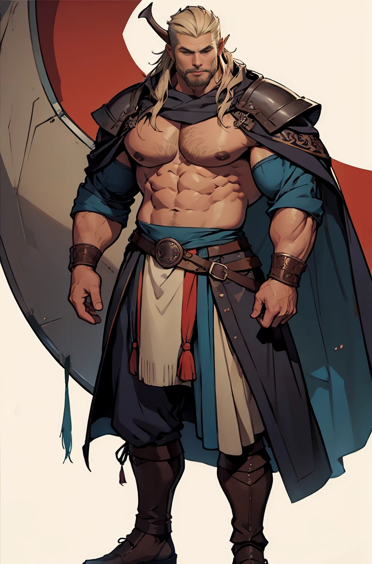 Viking, hot muscular male, exaggeratedly tall man, 