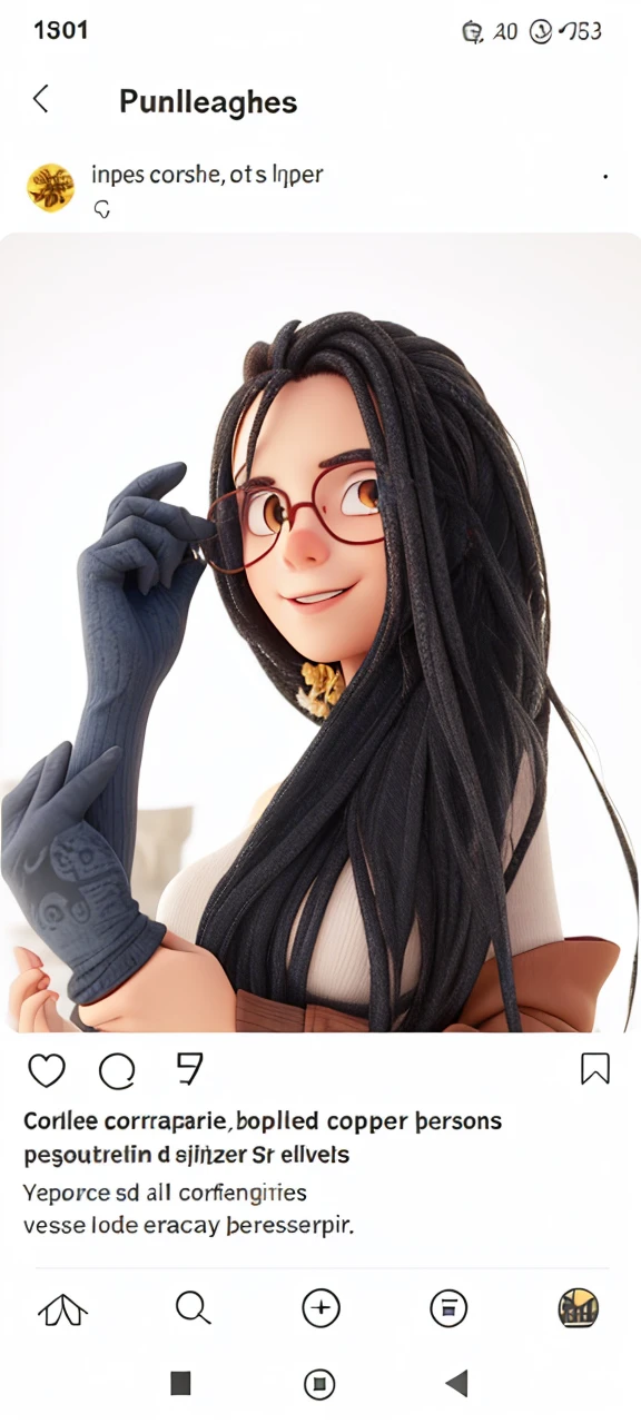a young woman alone, with loose copper-colored hair, brown eyes and glasses ,holding some sunflowers