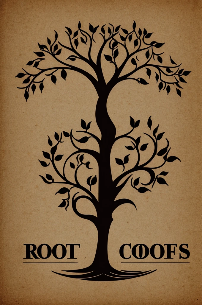 The logo features an elegant design with a stylized tree whose roots form the central coffee cup. The name of the coffee, "Coffee Roots", is written in a modern, welcoming typography below the design.