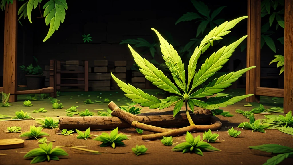 cannabis leaves breaking chains
