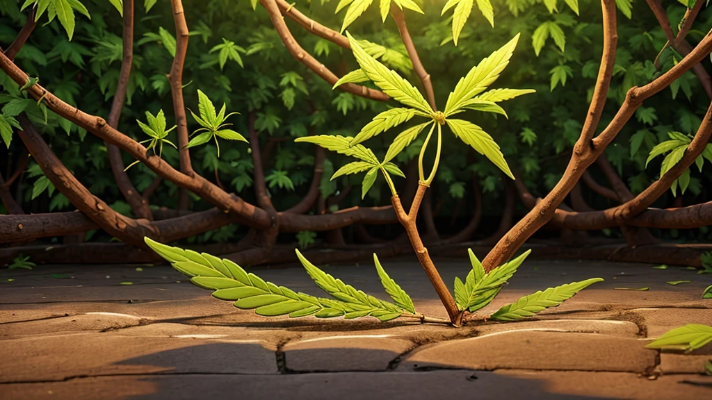 cannabis leaves breaking chains