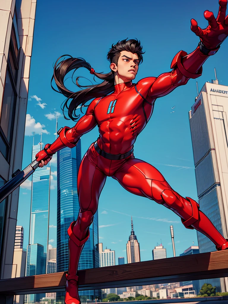 ((masterpiece, best quality)),(indian boy:1.2),(complex light),(hyper realistic),cinamatic,astro boy,black hair, brown eyes,red boots, fighting postion, about to fight, futuristic city varied multi etc. --v 6 --s 1000 --c 20 --q 20 --chaos 100