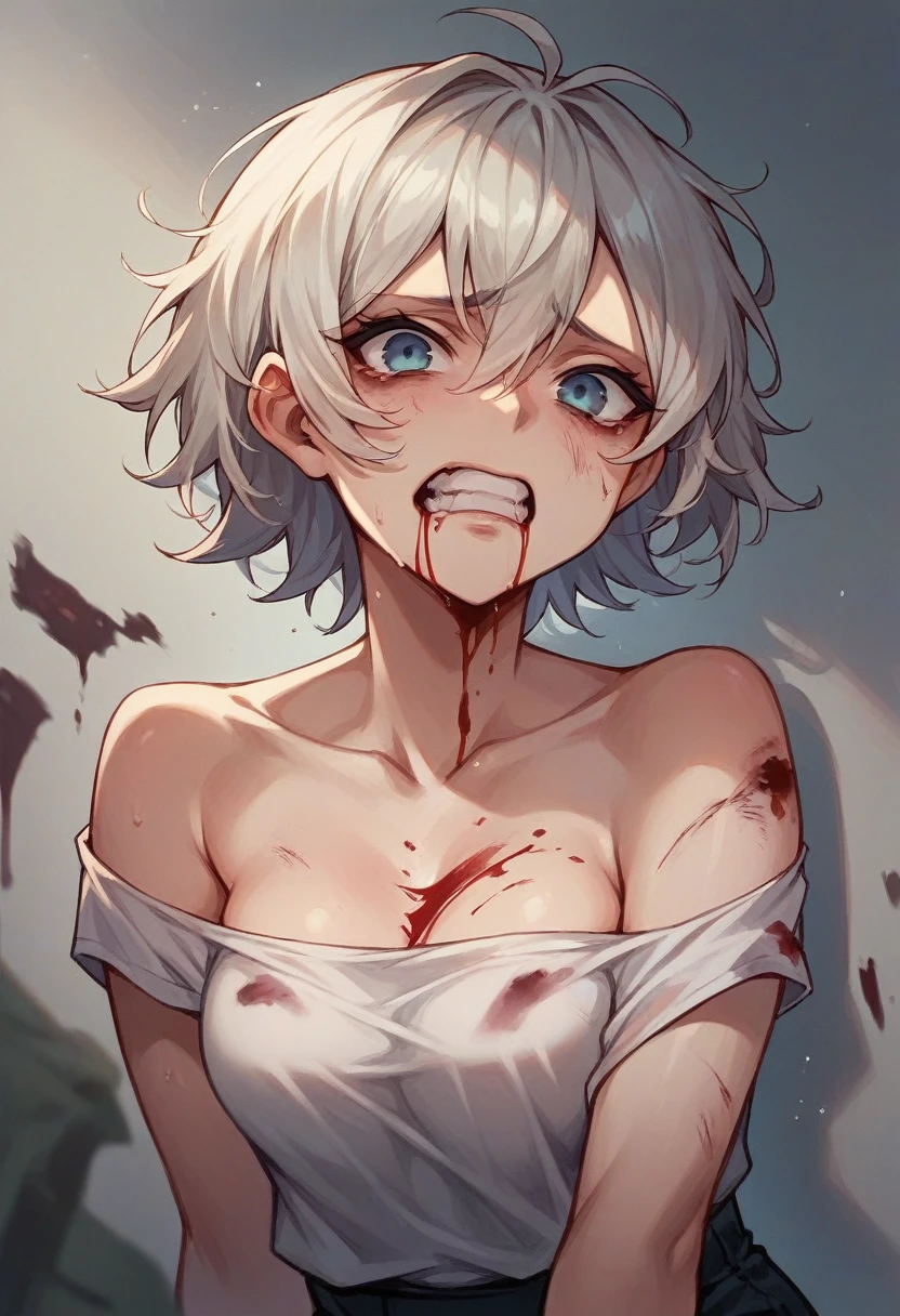 bleeding from an accident without showing your face