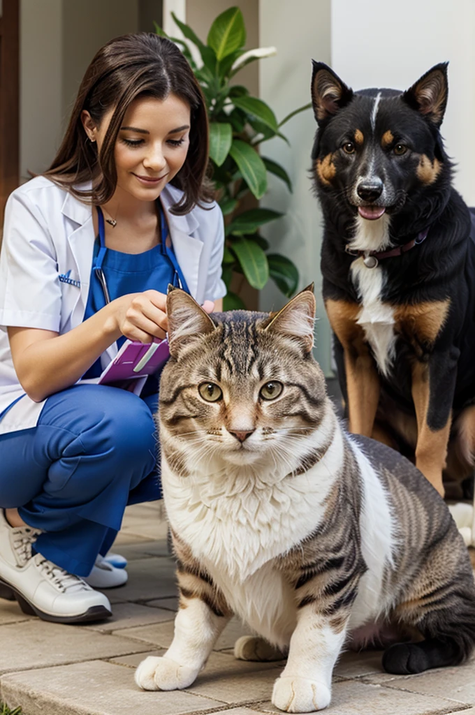 banner for advertising home care services,veterinary doctor cats and dogs written on the image : Veterinary home care